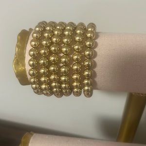 Gold stretchy Bracelets 7 1/2 inch.